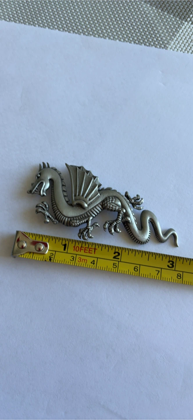 Vintage Pewter Dragon Brooch 1986 - photo 2