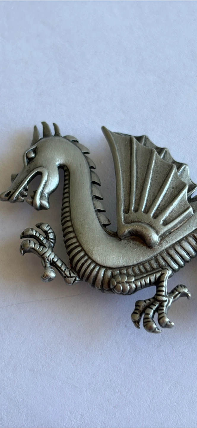 Vintage Pewter Dragon Brooch 1986 - photo 3