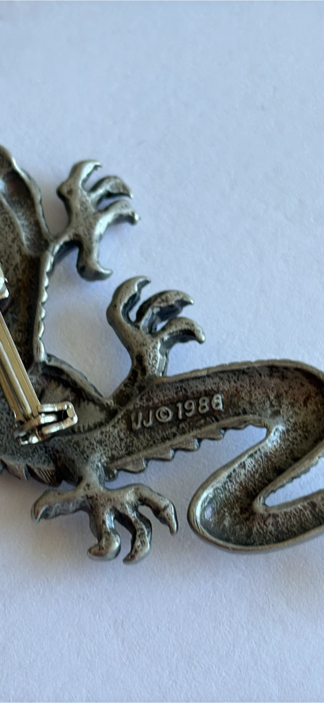 Vintage Pewter Dragon Brooch 1986 - photo 5