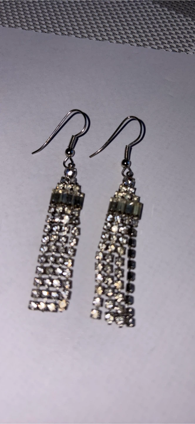 Rhinestone Tassel Dangle Earrings