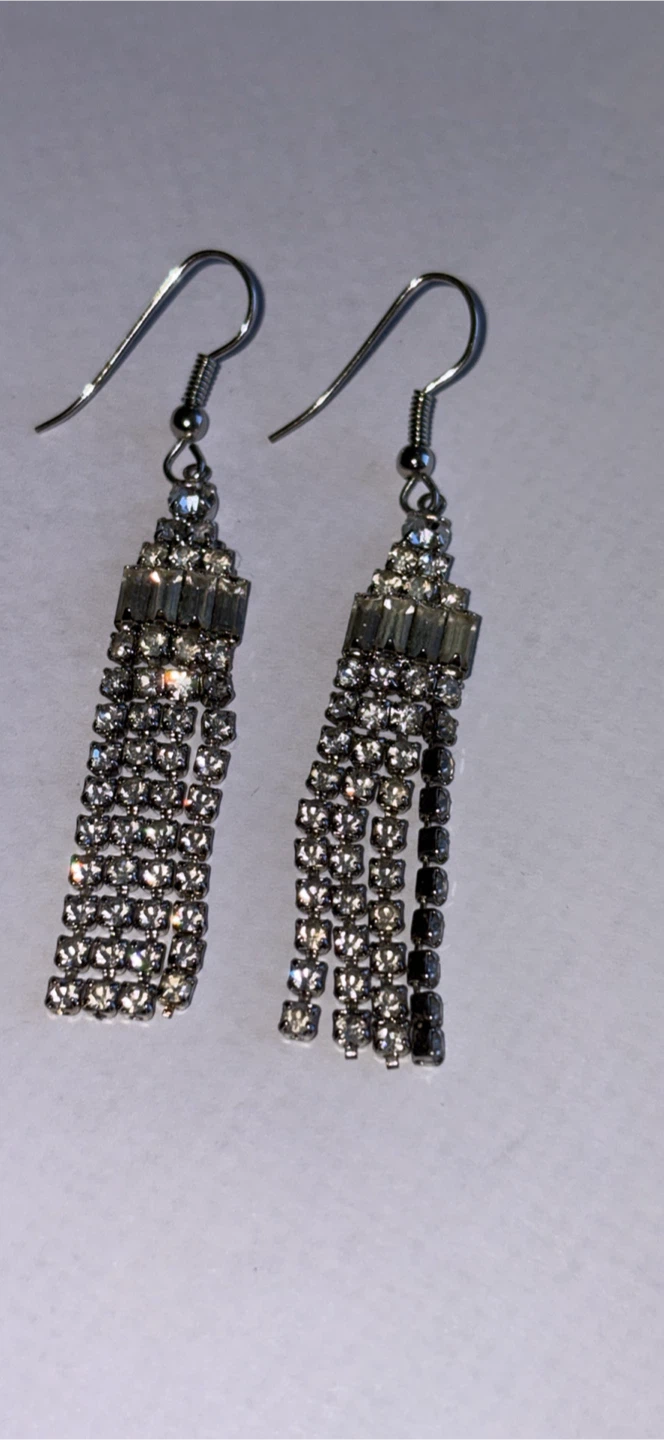 Rhinestone Tassel Dangle Earrings - photo 2
