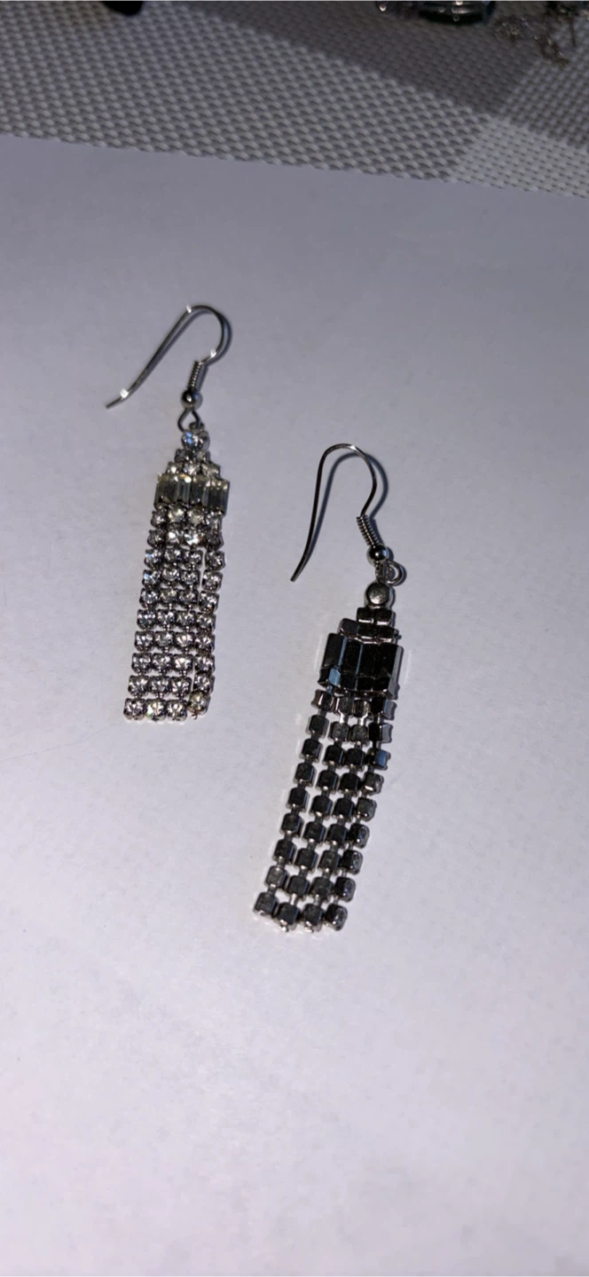 Rhinestone Tassel Dangle Earrings - photo 4