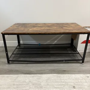 Rustic Coffee Table with Lower Shelf