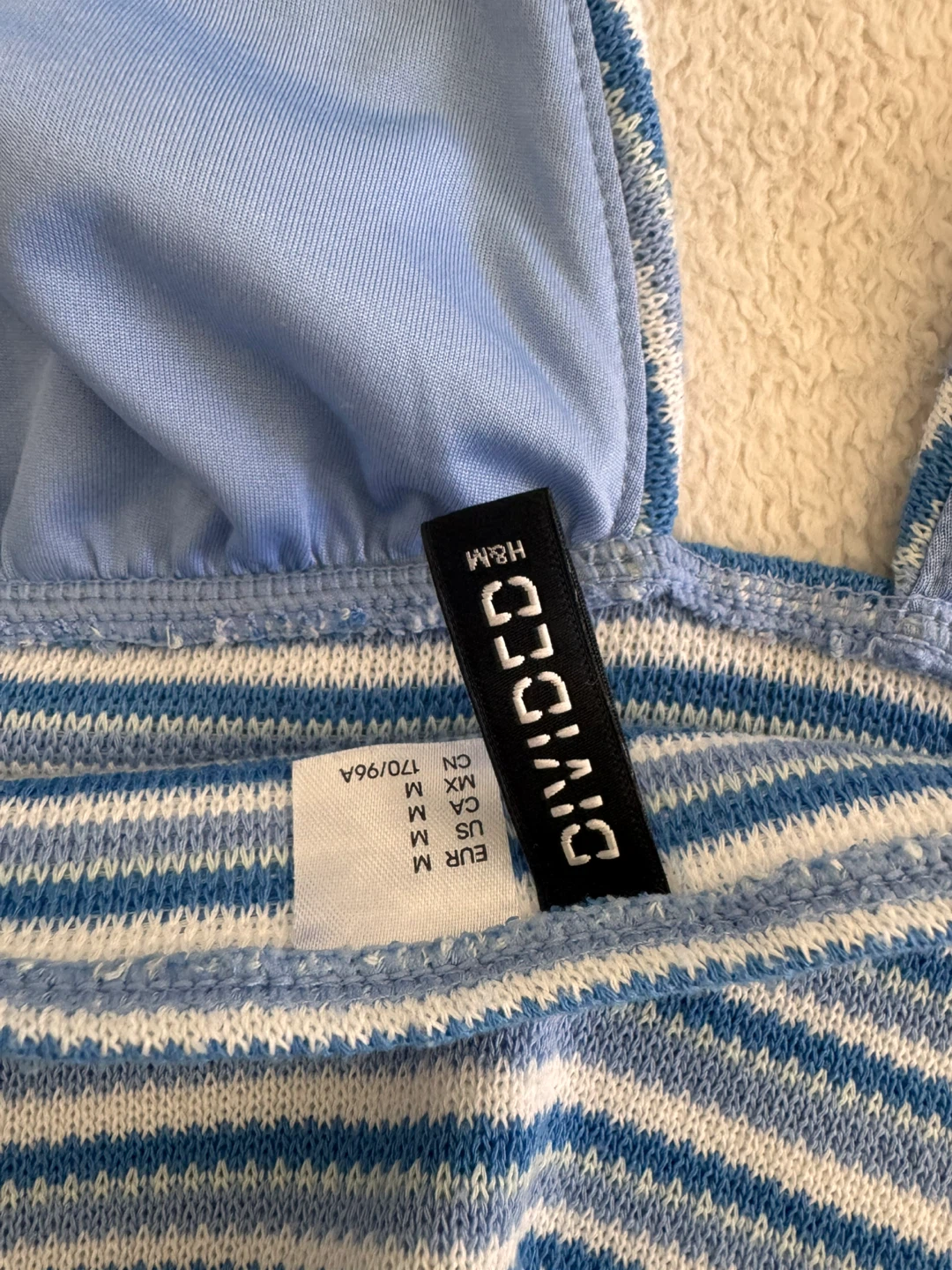 H&M Divided Blue Striped Halter Crop Top - photo 3