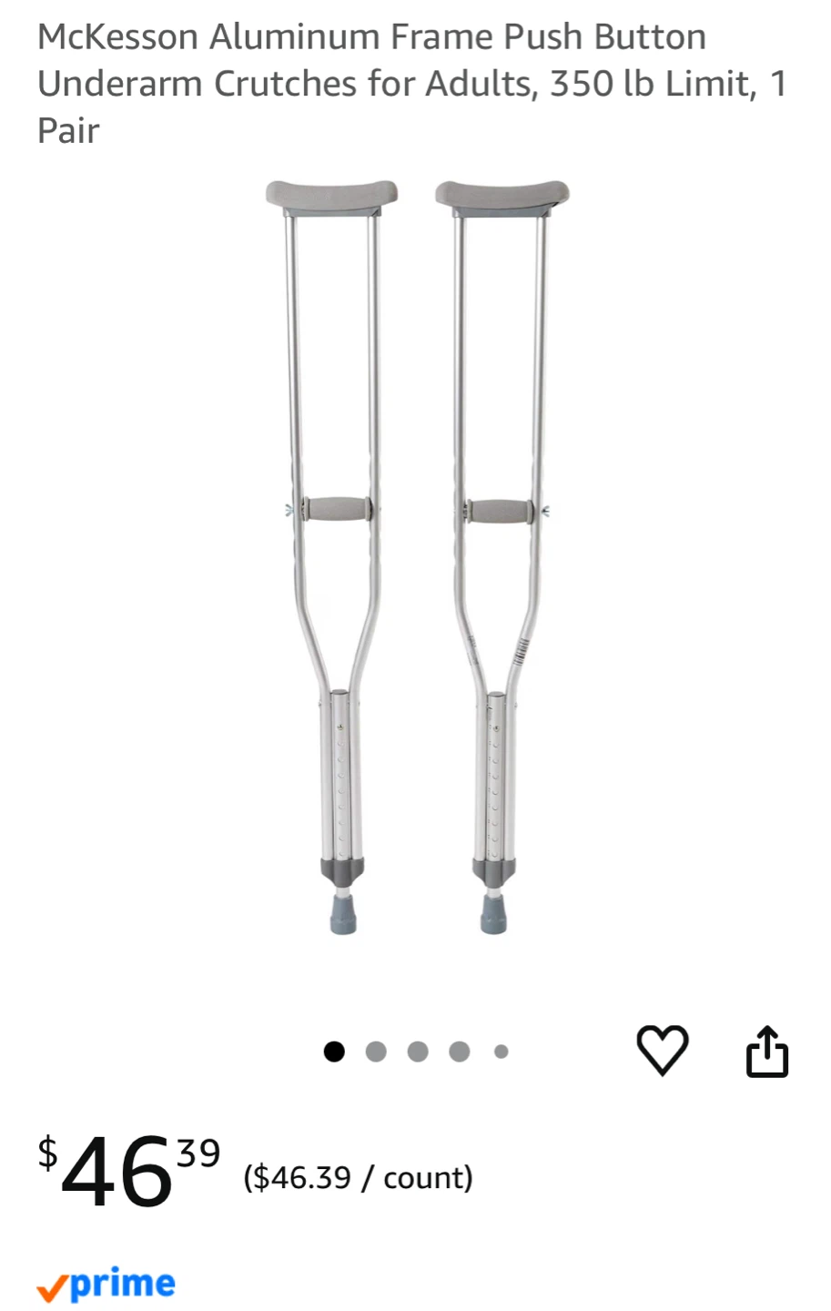 McKesson Aluminum Underarm Crutches - Pair - photo 3