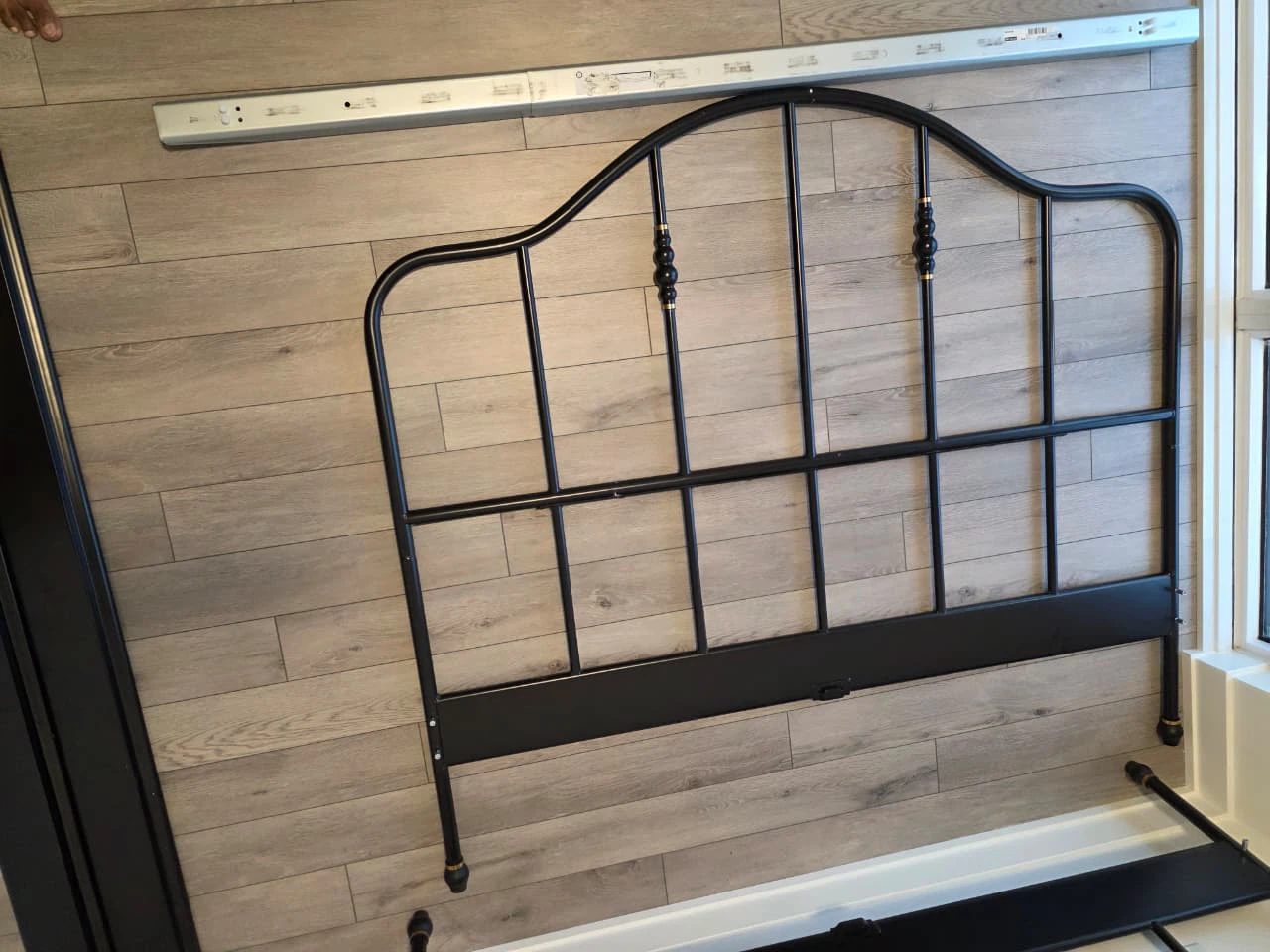 IKEA SAGSTUA Black Metal Headboard