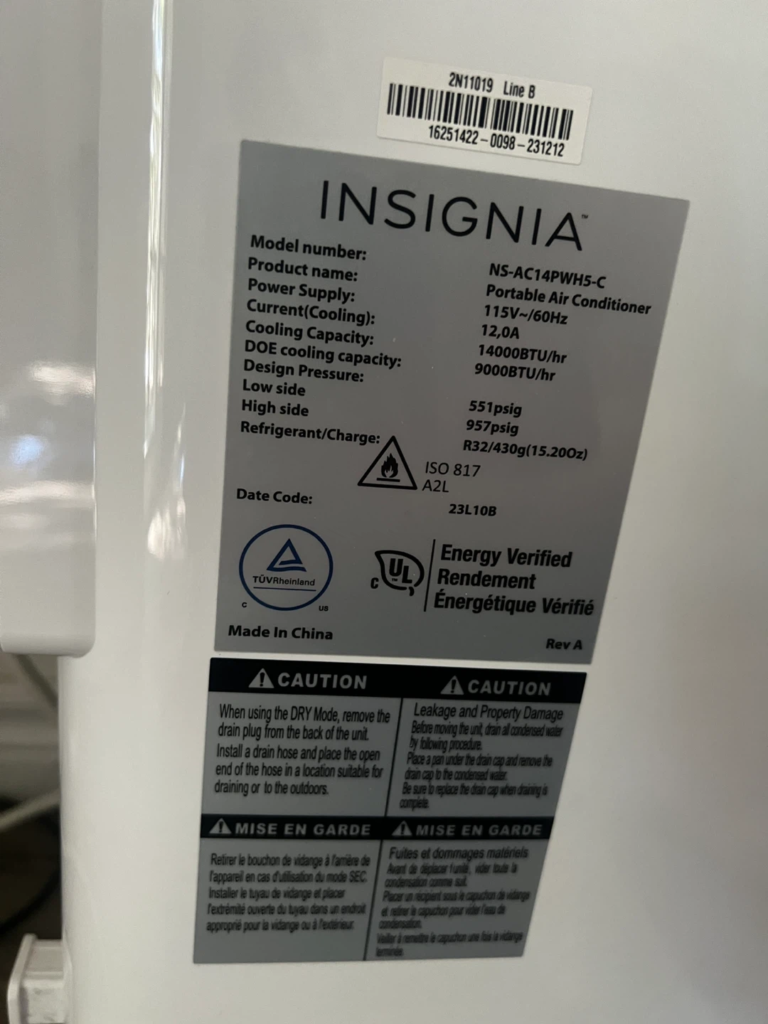 Insignia Portable Air Conditioner - 14000 BTU - photo 5