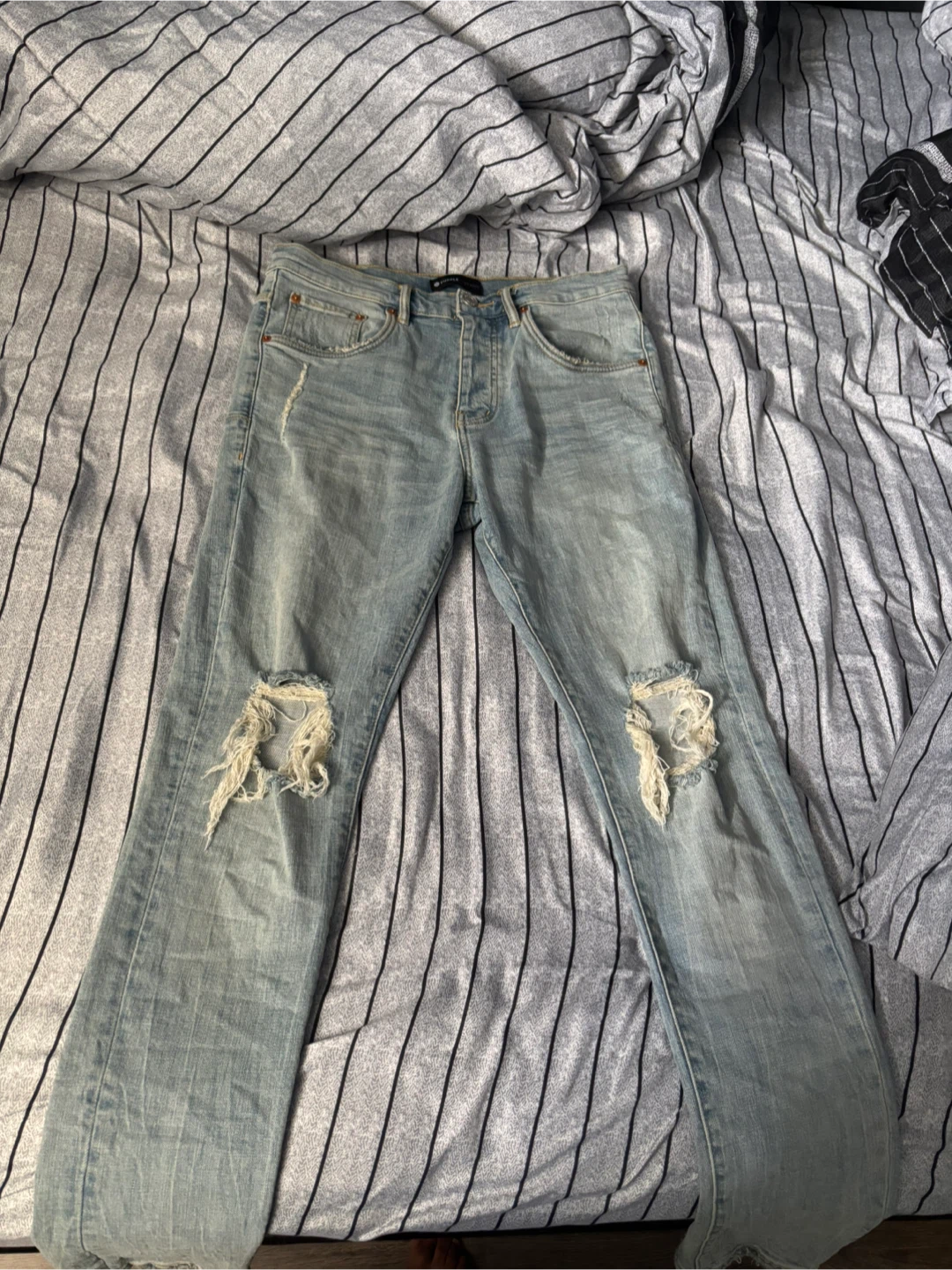 Purple Brand Distressed Light Wash Jeans