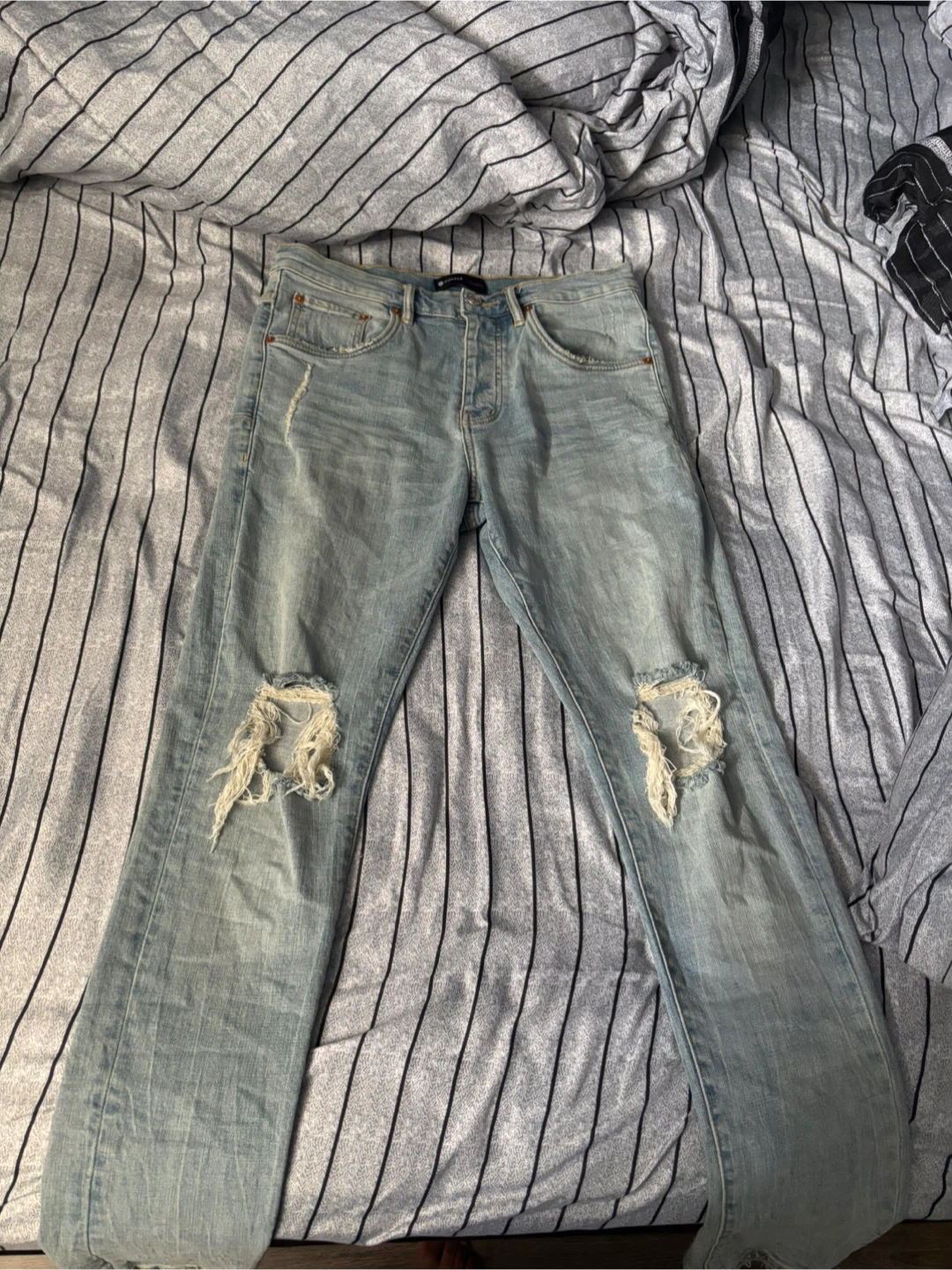 Purple Brand Distressed Light Wash Jeans - photo 2
