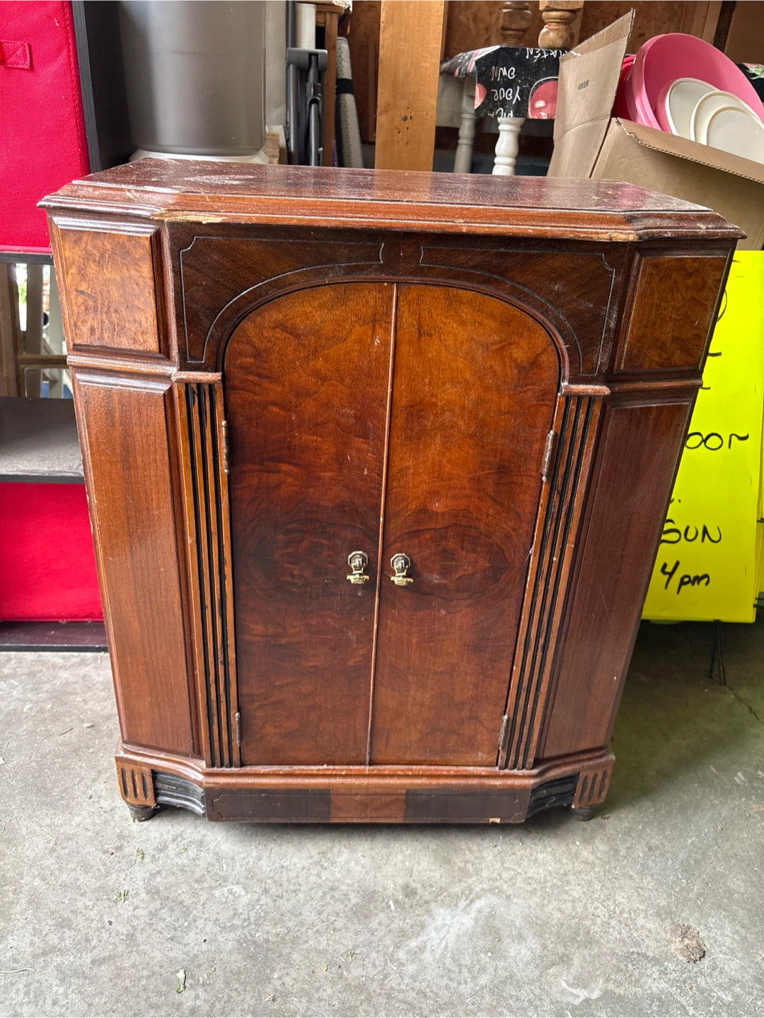 Antique Wooden Console Cabinet