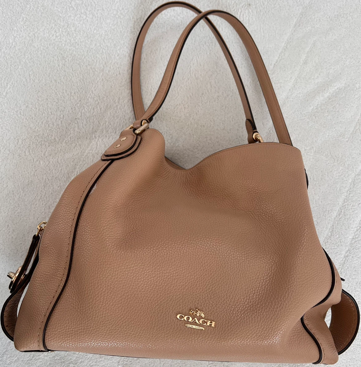 Coach Leather Bag—Neutral colour
