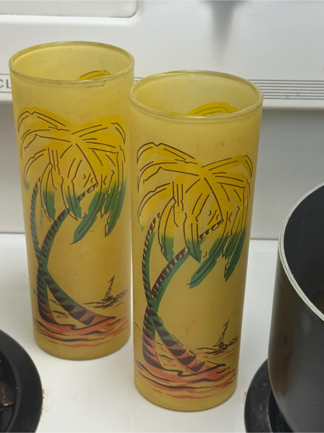 Pair of mid century Tom Collin’s palm tree glasses - photo 3