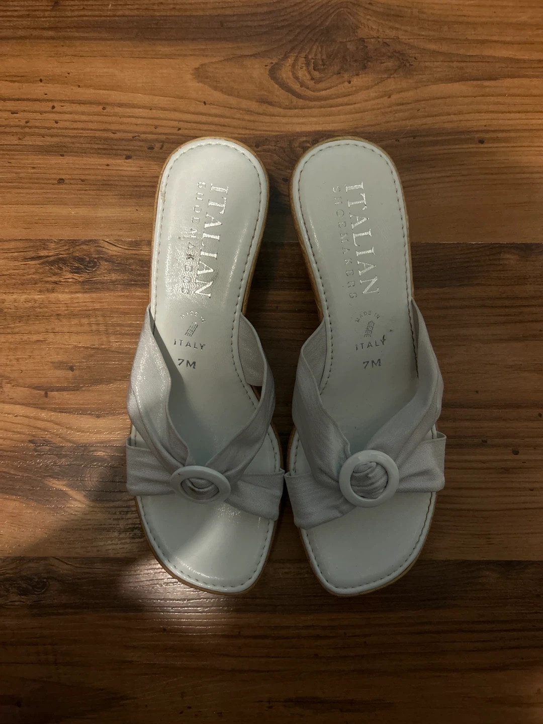 Italian Shoemakers White Wedge Sandals
