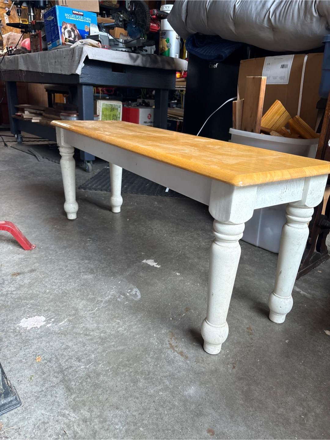 Kitchen Bench with White Legs