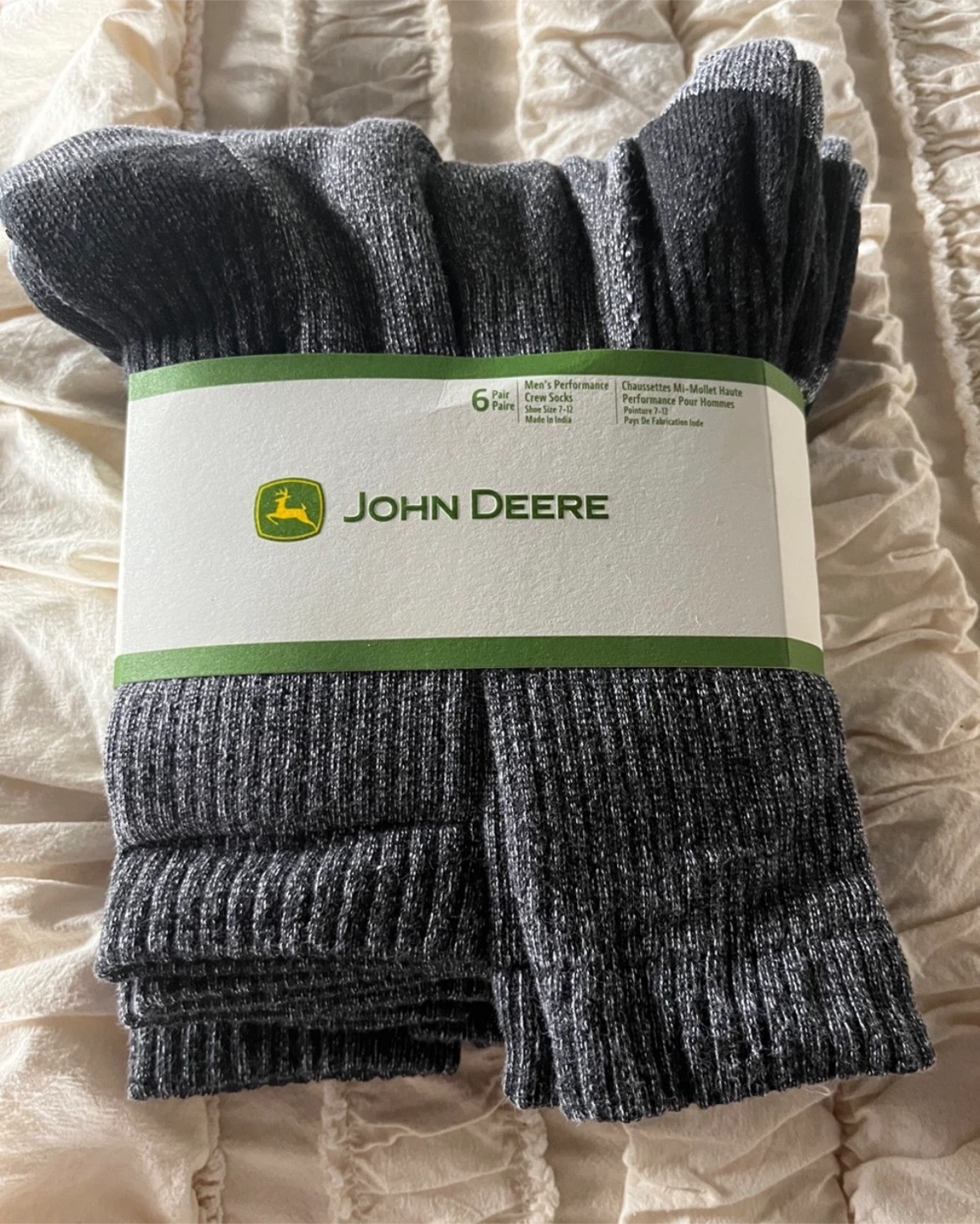 John Deere Men's Performance Crew Socks (6 Pair)
