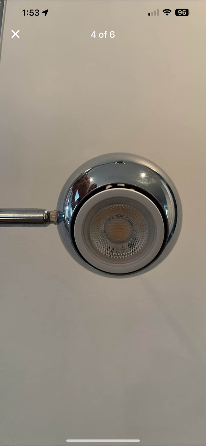 Chrome Floor Lamp with 3 Adjustable Spotlights - photo 3