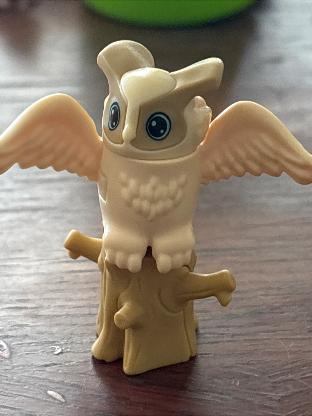 Plastic Owl Figurine on Tree Stump - photo 2