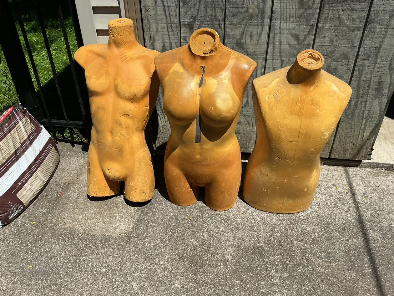 Set of 3 Vintage Mannequin Torso Forms !