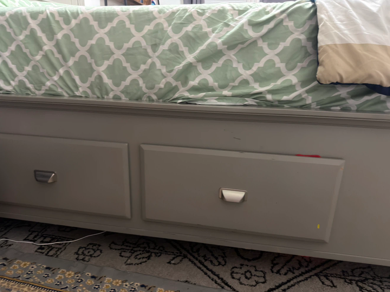 Bobs furniture Gray Wooden Bed Frame with Storage Drawers - photo 3