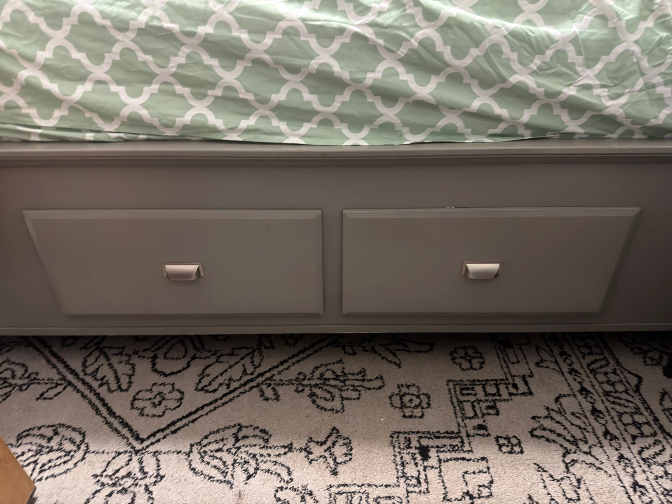 Bobs furniture Gray Wooden Bed Frame with Storage Drawers - photo 4