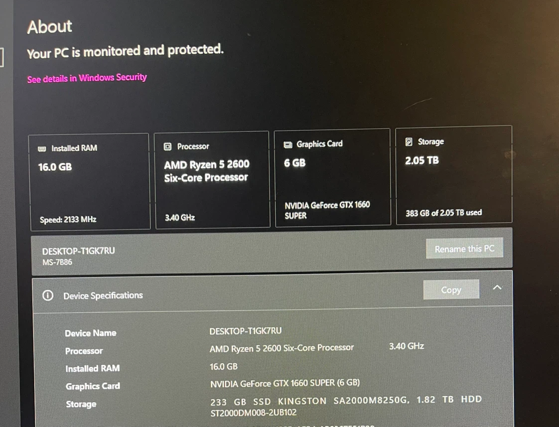 Gaming PC - AMD Ryzen 5 2600, NVIDIA GTX 1660 SUPER, 16GB RAM - photo 2
