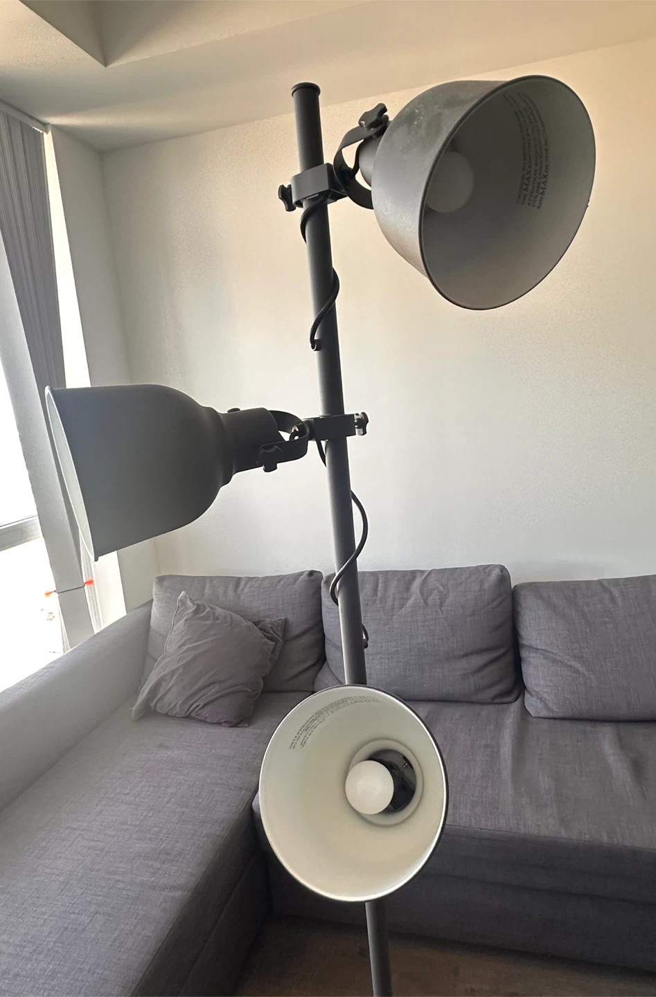 Grey 3-Head Floor Lamp - photo 2