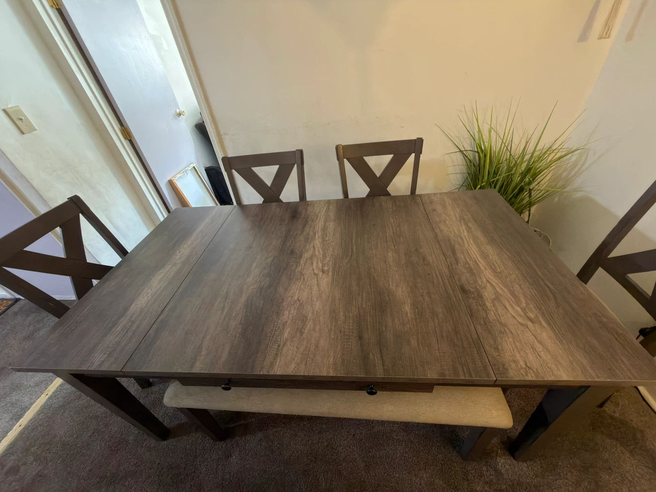 Raymour n flanigan Gray Dining Table Set with 4 Chairs and Bench - photo 2