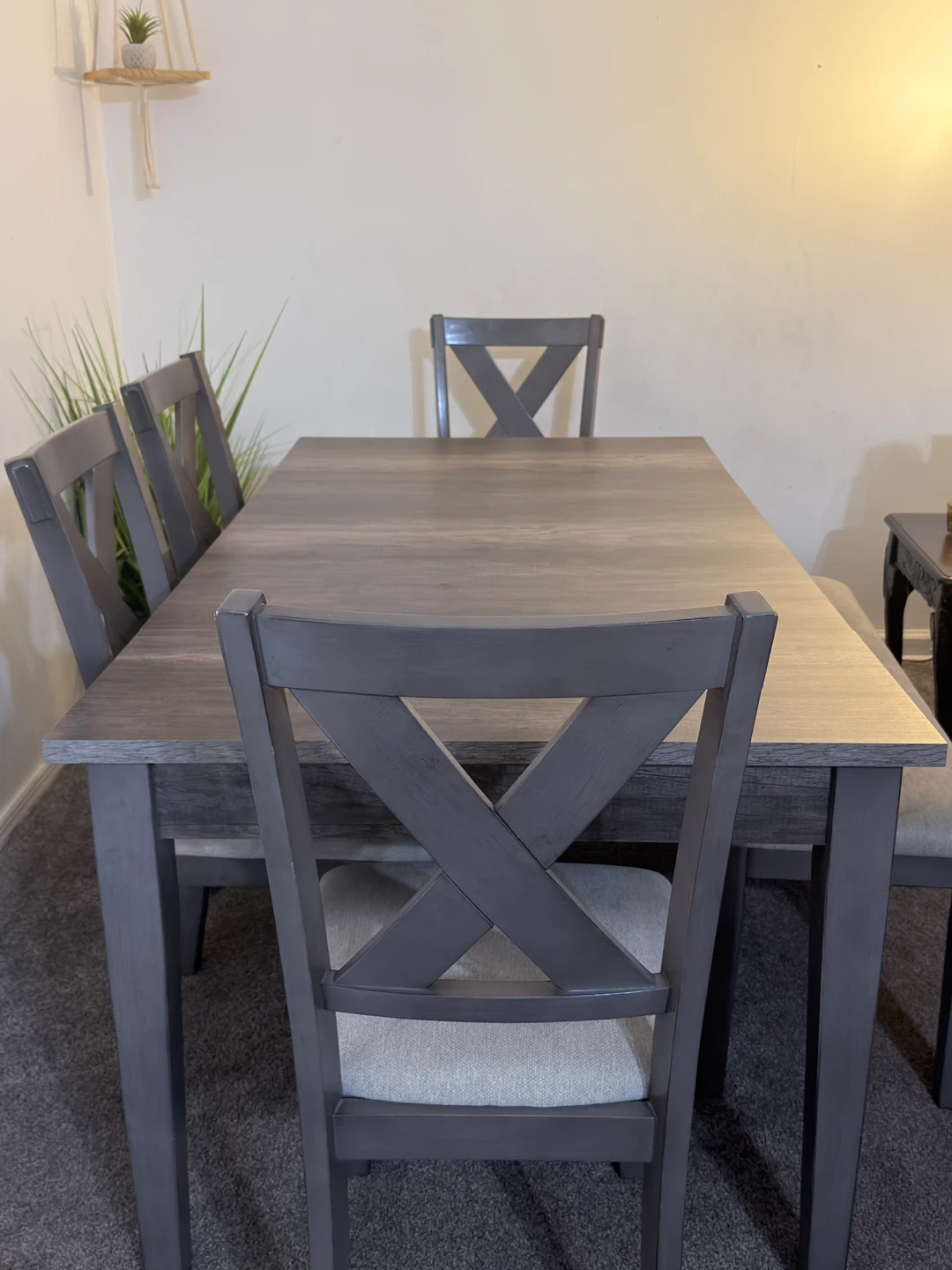 Raymour n flanigan Gray Dining Table Set with 4 Chairs and Bench - photo 4