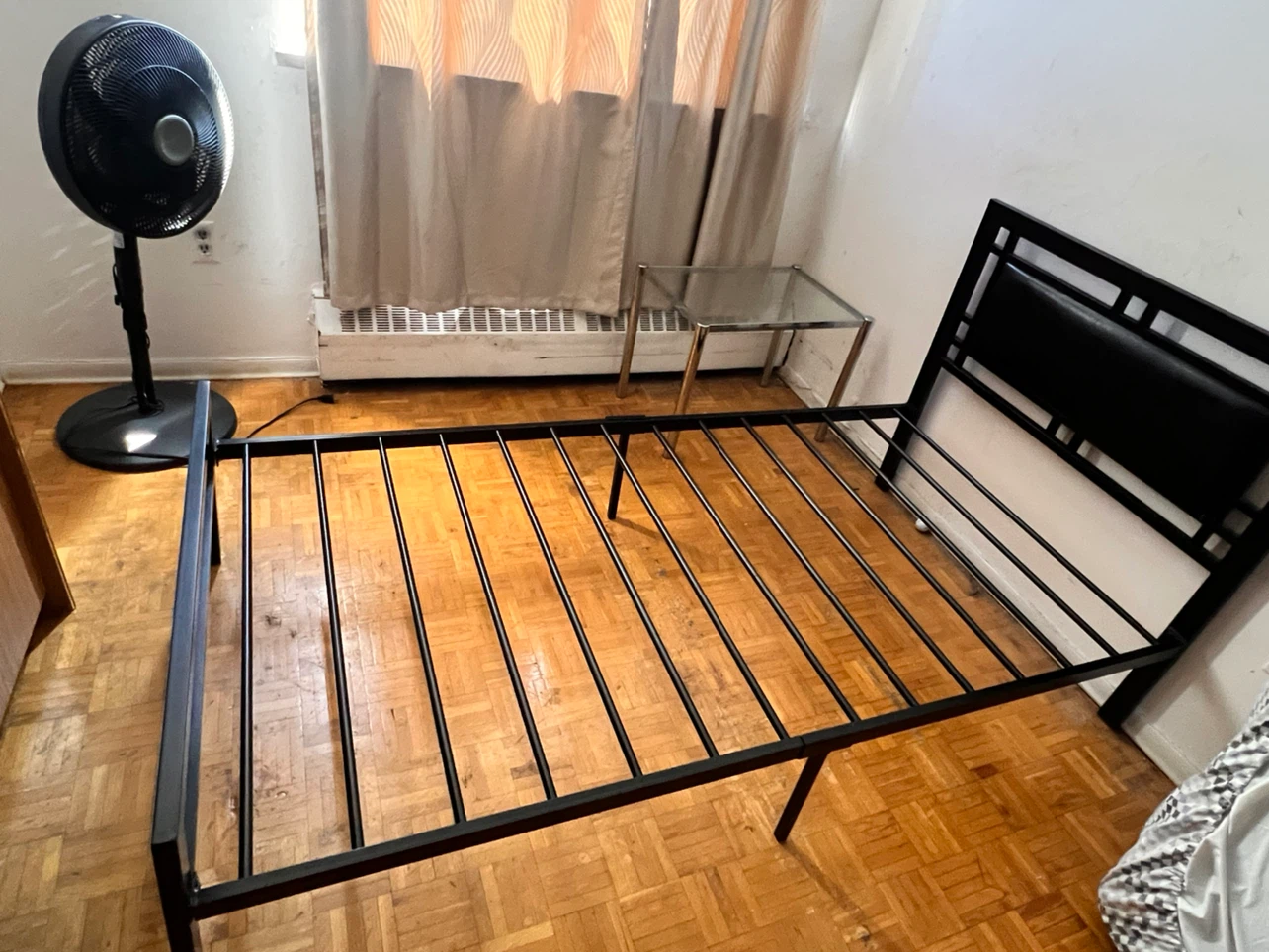 Black Metal Bed Frame with Headboard