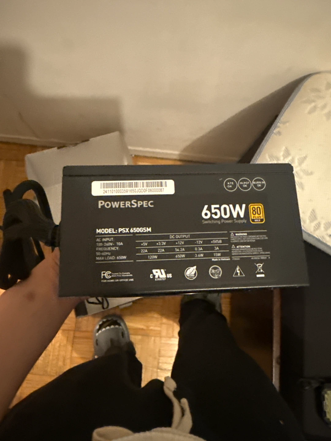 PowerSpec PSX 650GSM 650W 80 Plus Gold Power Supply