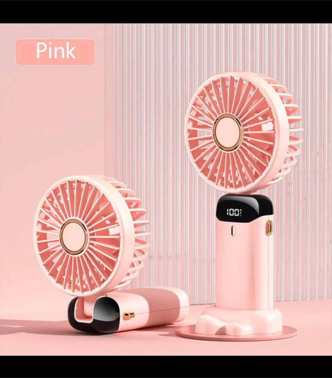 Portable Neck Fan with Digital Display - photo 2