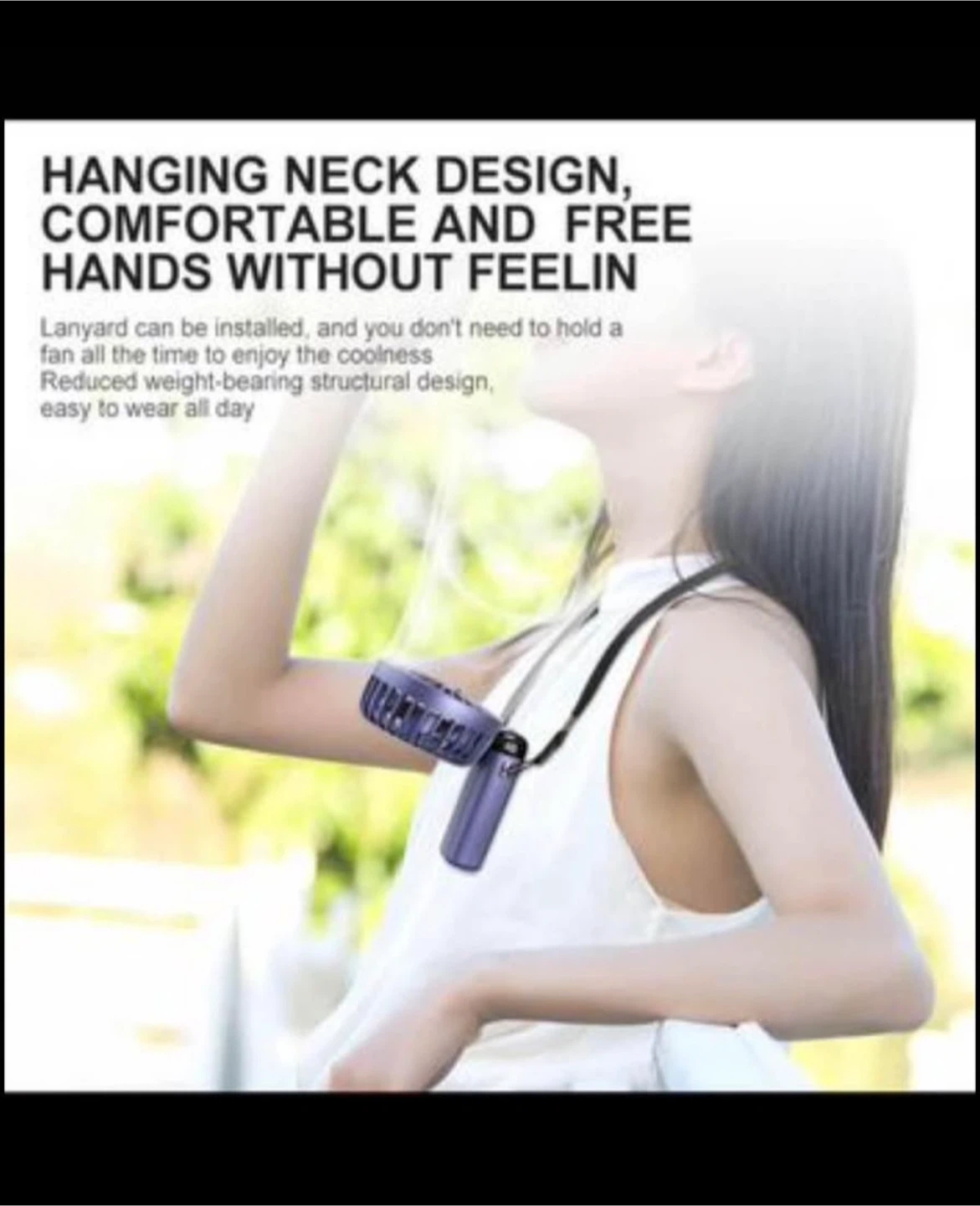 Portable Neck Fan with Digital Display - photo 4