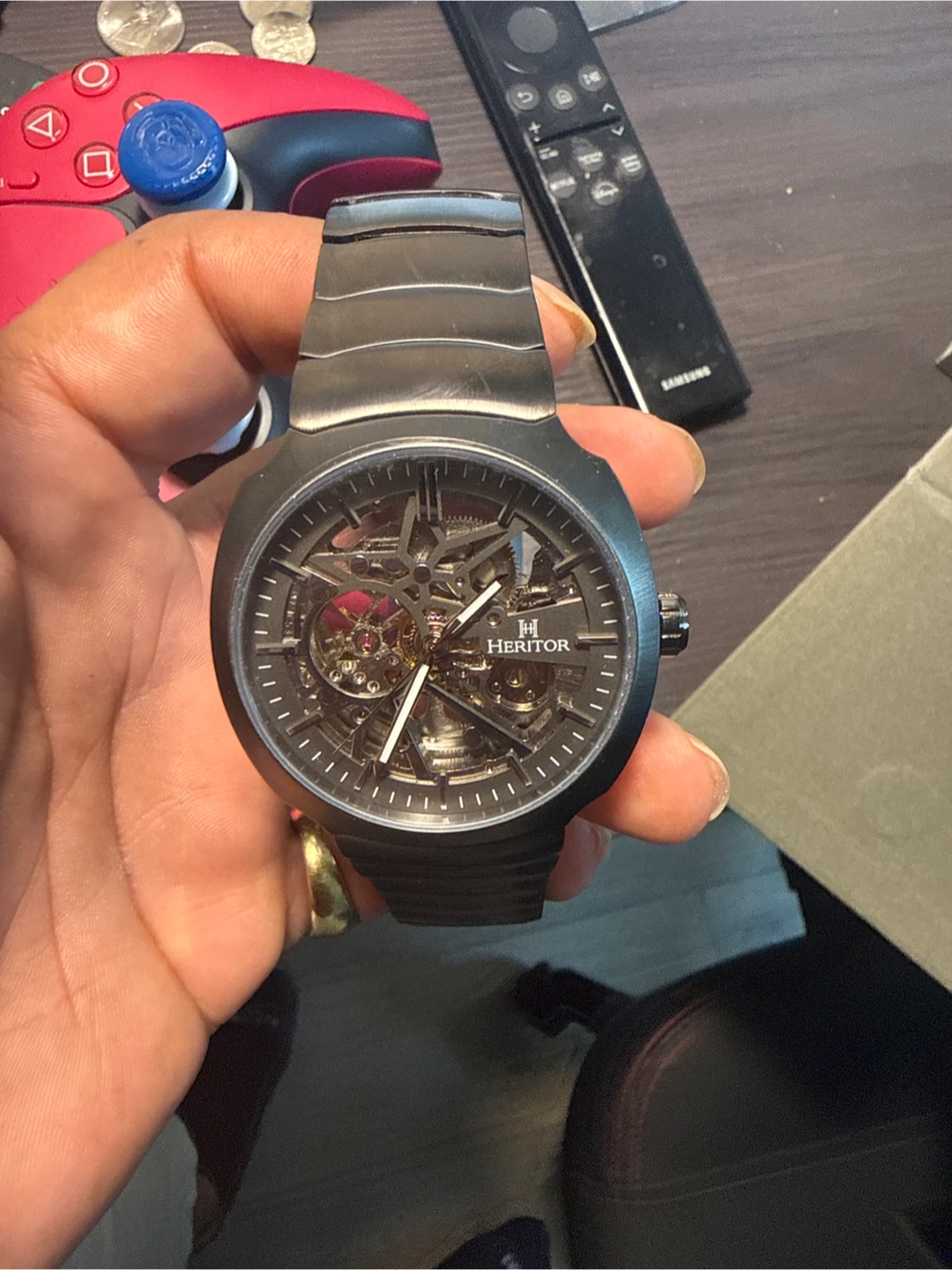 HERITOR GUN METAL GRAY Watch