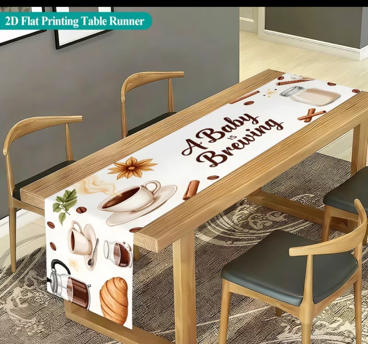 Table Runner - Baby is Brewing Theme
