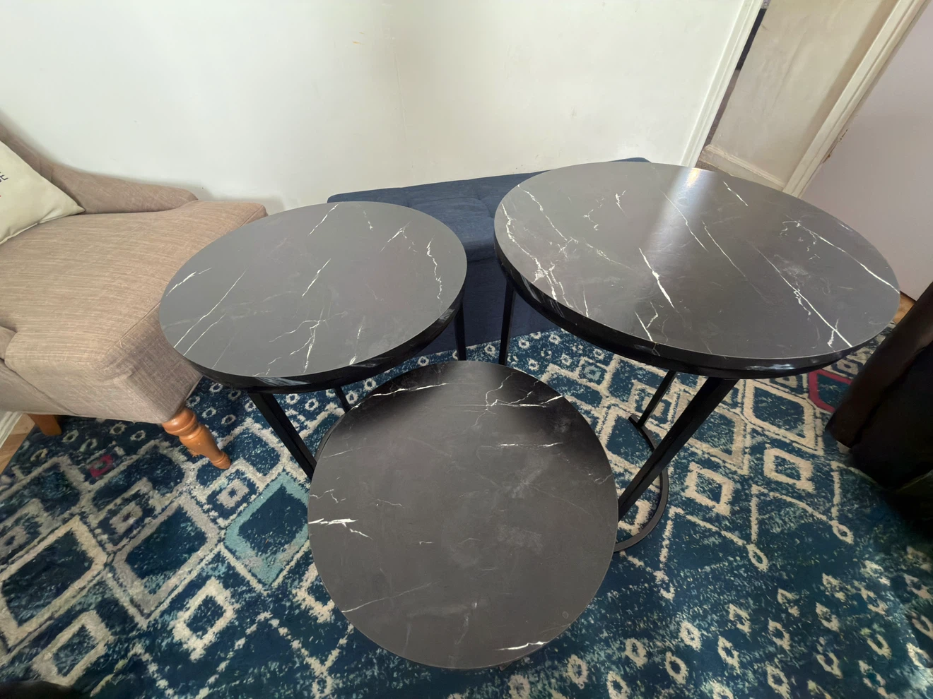 Marble Nesting Side Tables (Set of 3)