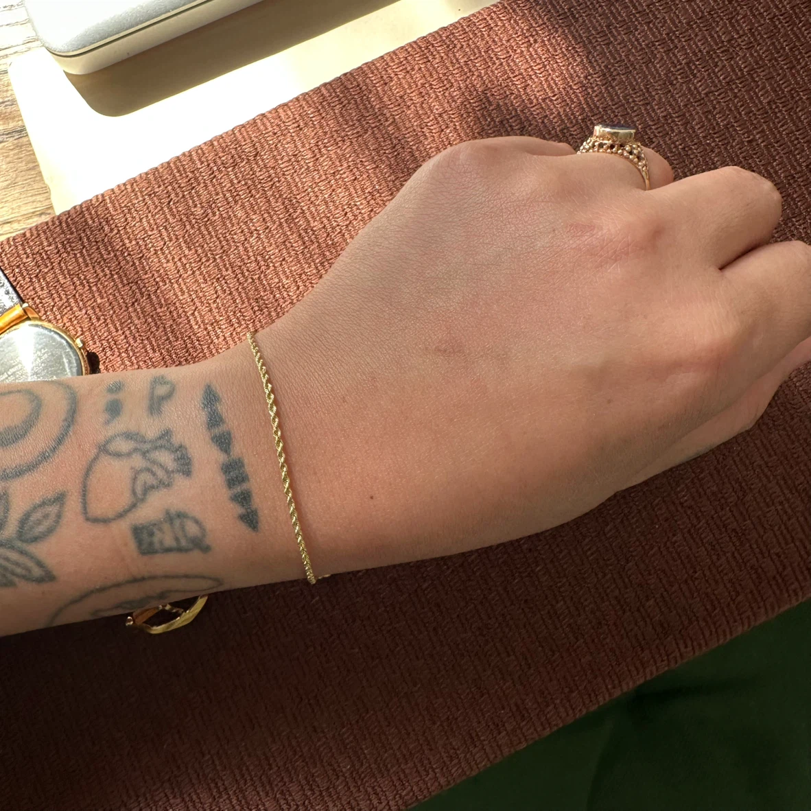 10k gold rope chain bracelet