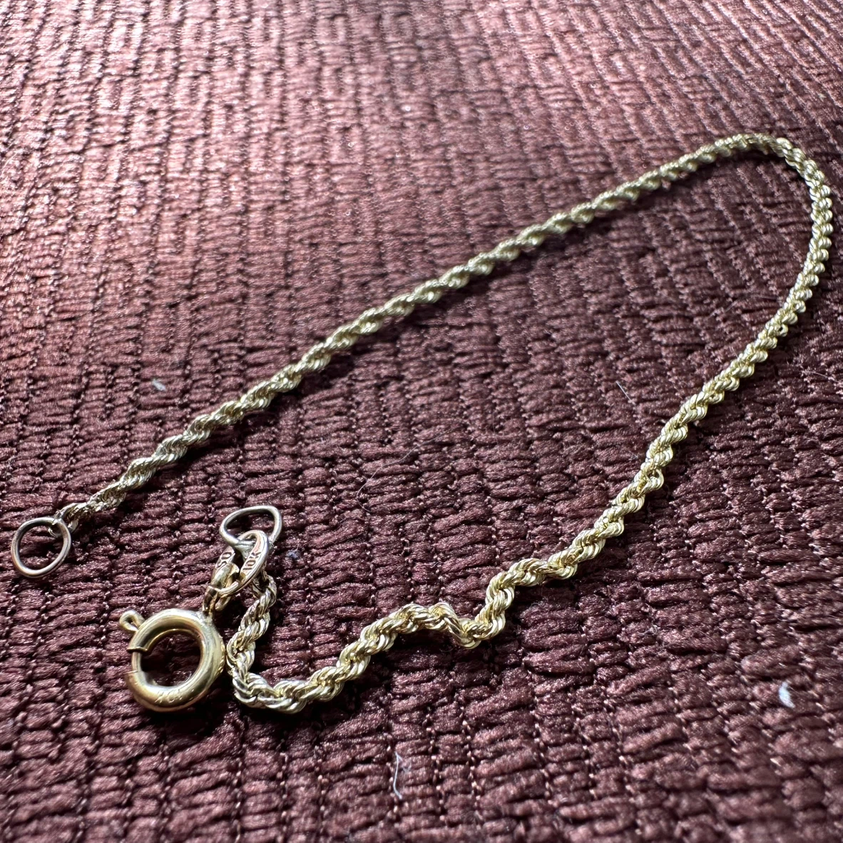 10k gold rope chain bracelet - photo 3