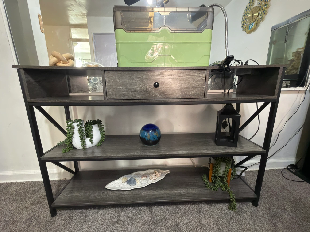 Industrial Style Console Table with Drawer