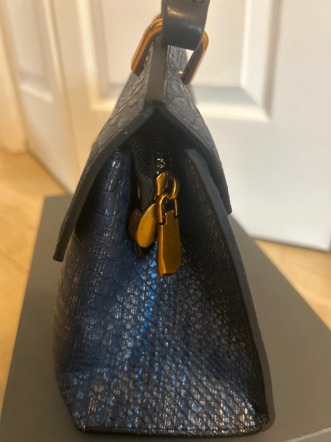Blue Embossed Handbag - photo 2