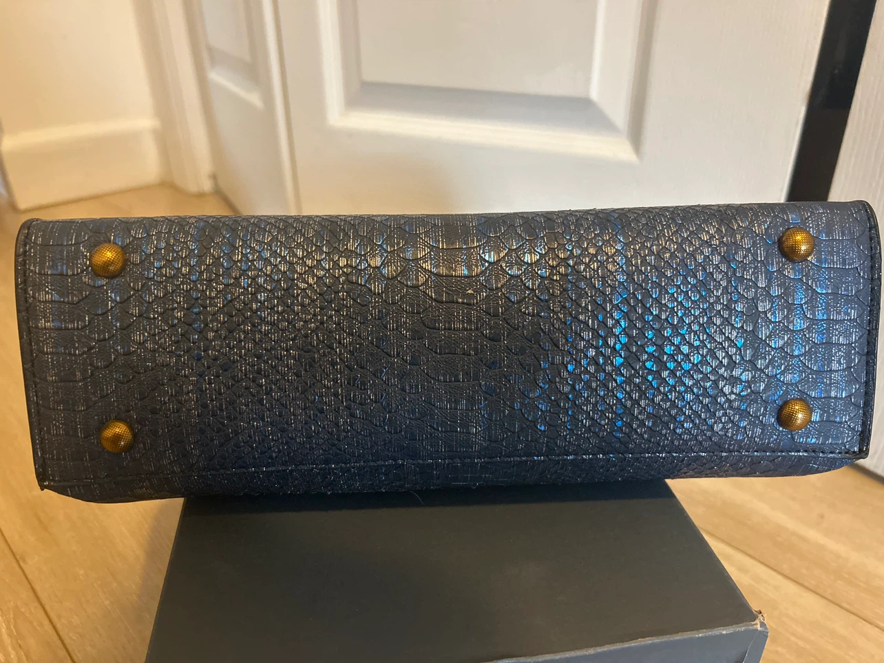 Blue Embossed Handbag - photo 4