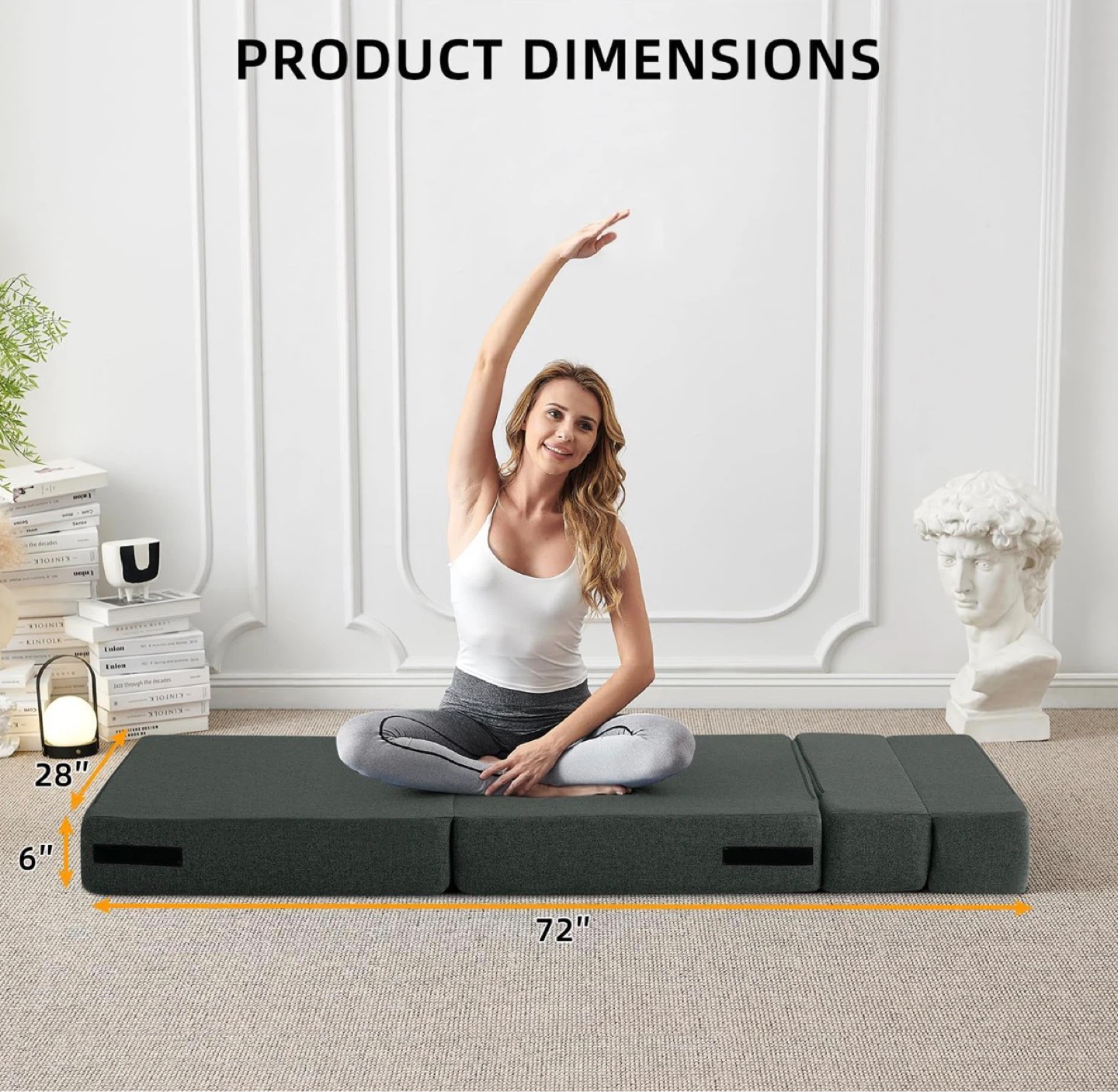 FILUXE Convertible Sofa Bed Foldable Futon Chair with Pillow - photo 3