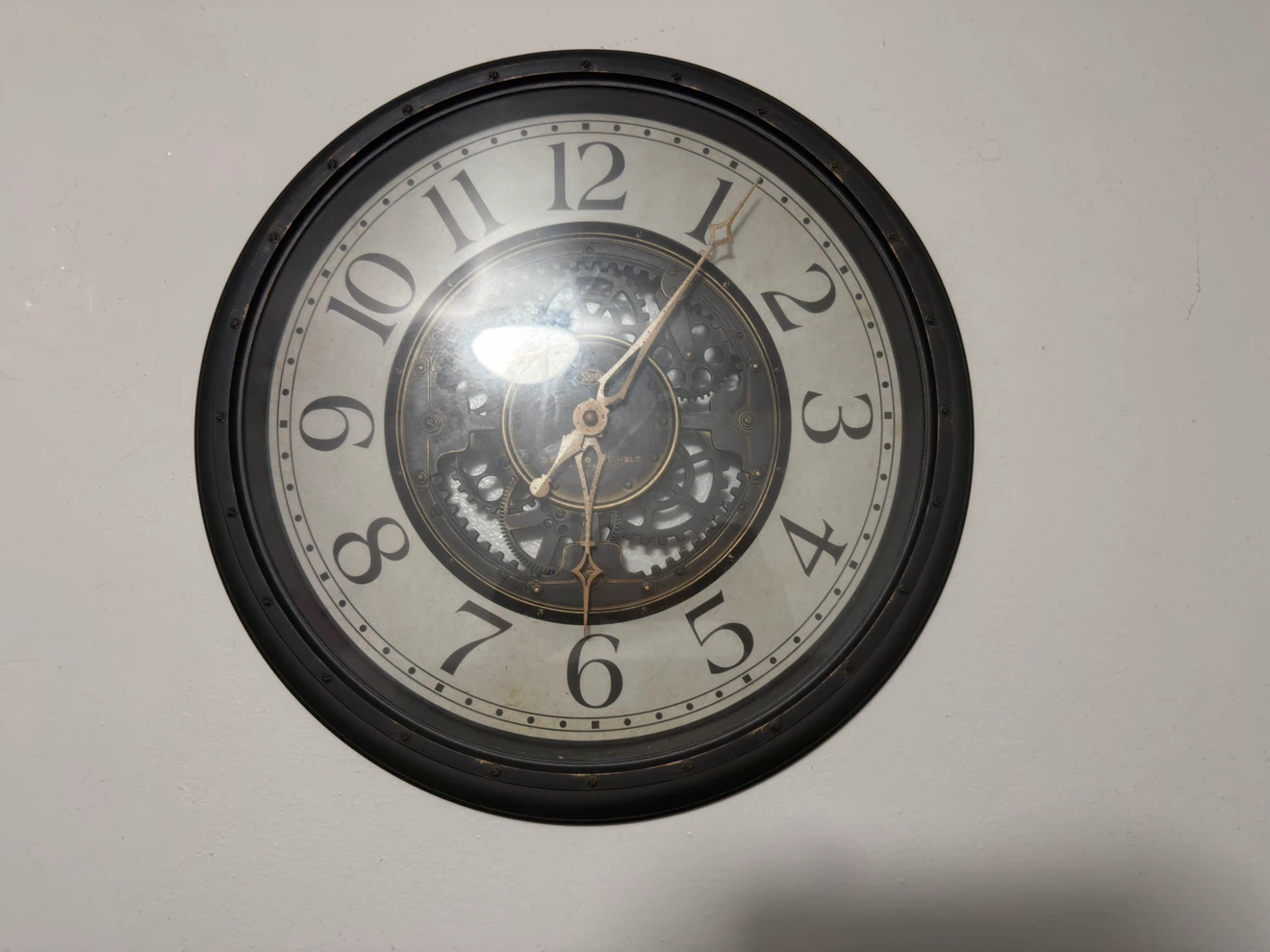 Decorative Wall Clock with Exposed Gears