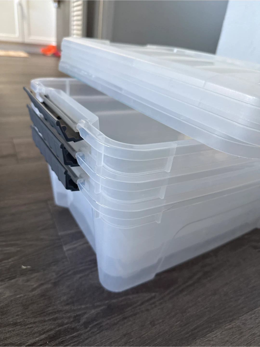 Clear Plastic Storage Bin with Lid