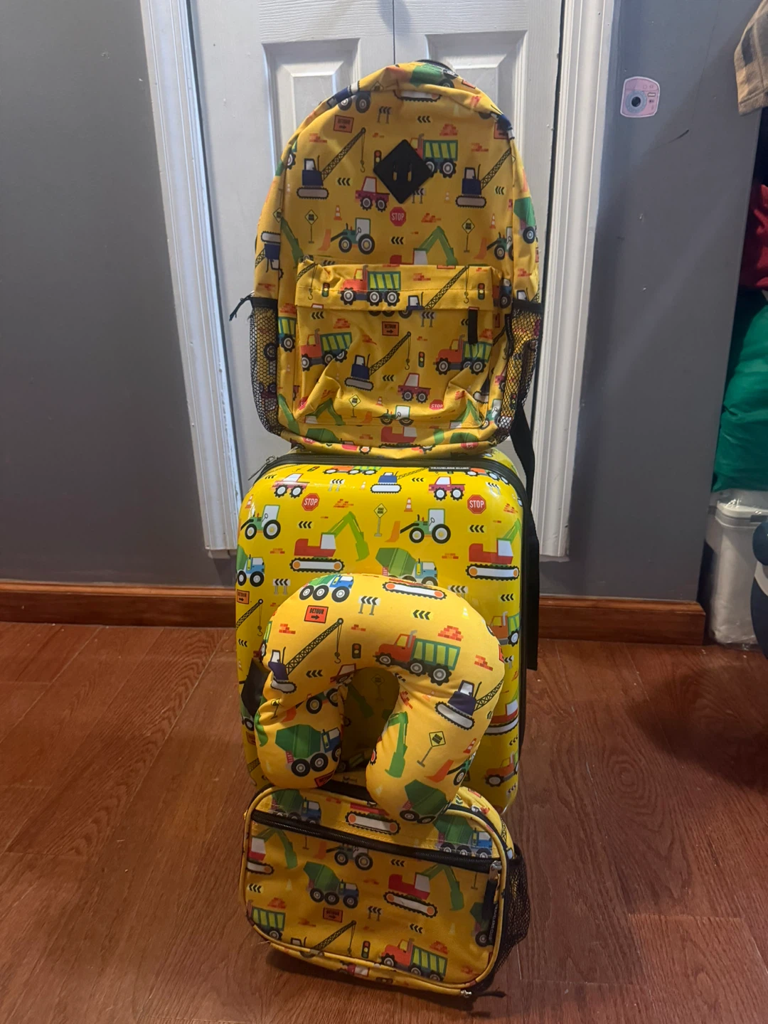Children's Construction Vehicle Luggage Set
