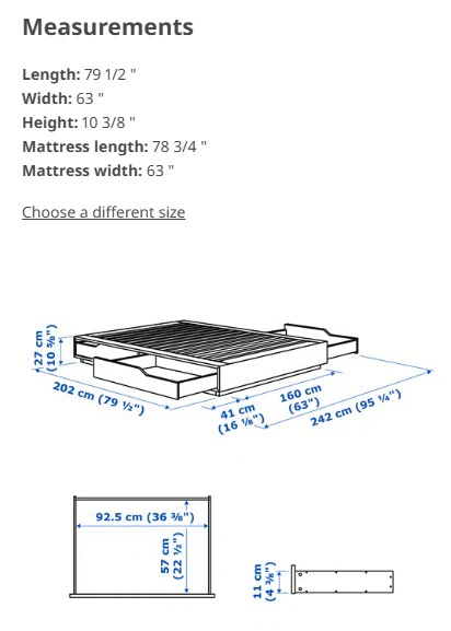 IKEA MANDAL queen bed frame - photo 3