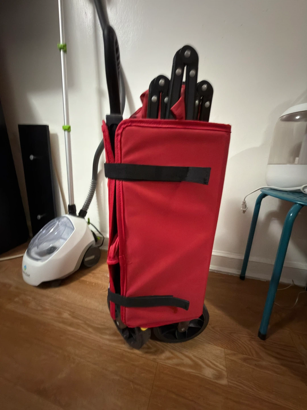Red Folding Shopping Cart