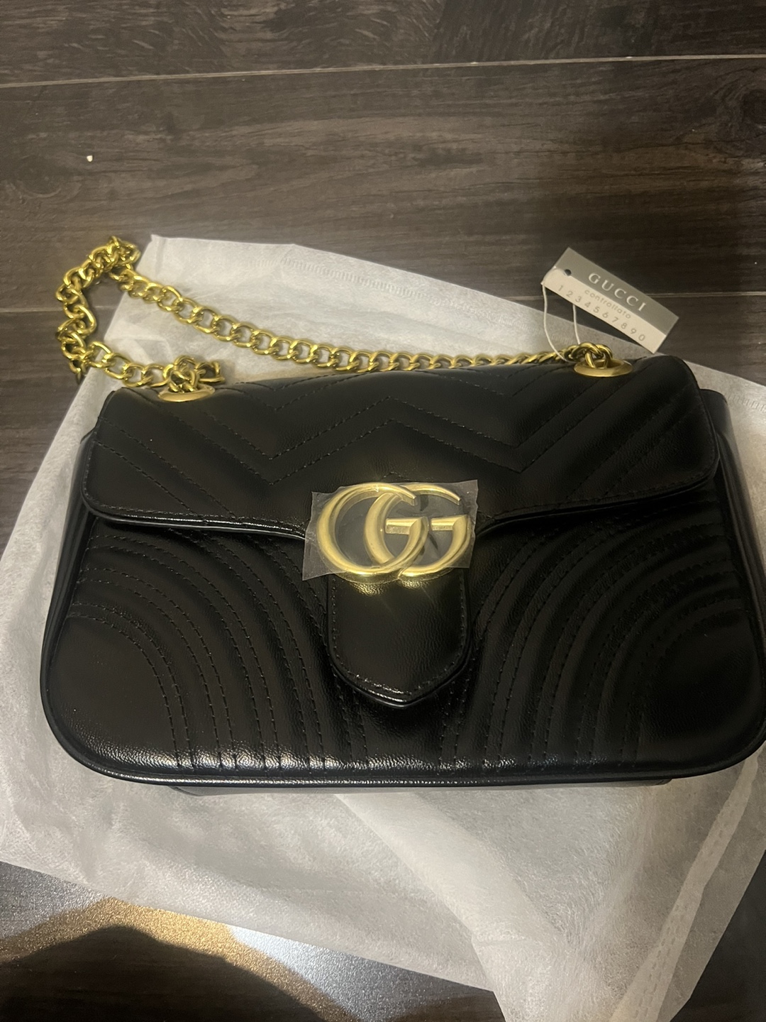 Black Gucci Marmont Matelassé Shoulder Bag