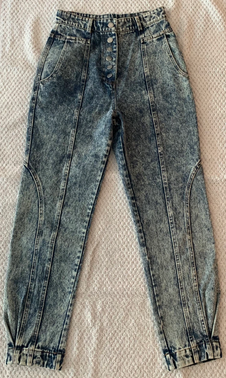 Moon River Acid Wash Button-Fly Jeans