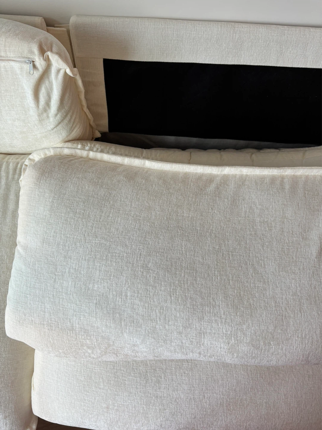 Cream Sectional Sofa with Ottoman - photo 4