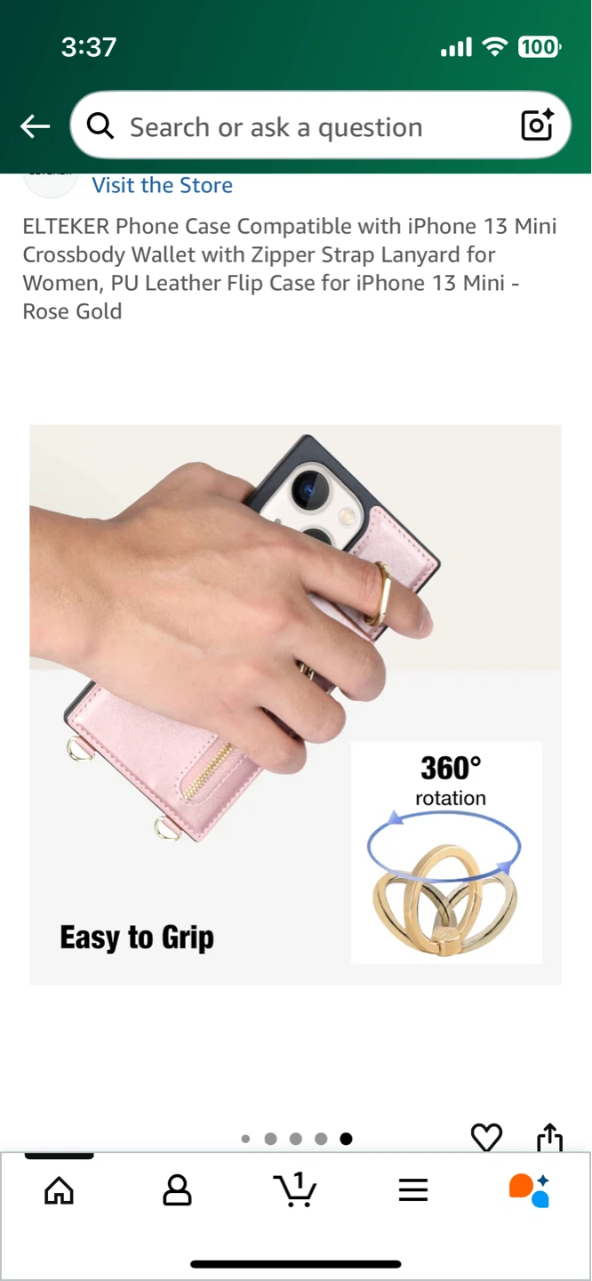 ELTEKER iPhone 13 Mini  Crossbody Case with Strap - Rose Gold - photo 5